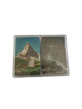 NEW Vintage Whitman Plastic Coated Playing Cards Nature Mountains Sea